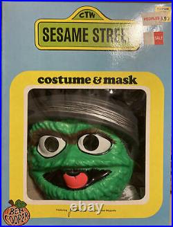 Vintage Oscar the Grouch Sesame Street Halloween Costume & Mask Ben Cooper Brand