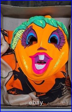 Vintage Pumpkin Girl Witch HALLOWEEN Costume & Mask Halco Costume Last One