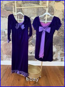 Vintage Purple Velvet Dress, Maxi, Mini, Costume, Halloween, Renaissance Fair