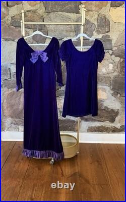 Vintage Purple Velvet Dress, Maxi, Mini, Costume, Halloween, Renaissance Fair