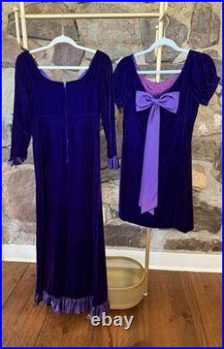 Vintage Purple Velvet Dress, Maxi, Mini, Costume, Halloween, Renaissance Fair