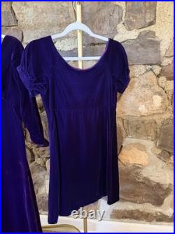 Vintage Purple Velvet Dress, Maxi, Mini, Costume, Halloween, Renaissance Fair