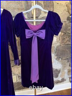 Vintage Purple Velvet Dress, Maxi, Mini, Costume, Halloween, Renaissance Fair