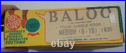 Vintage Rare Walt Disney Jungle Book Baloo Ben Cooper Costume Mask Box Sz 8-10