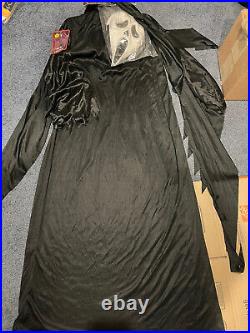 Vintage SCREAM Ghost Face Mask Costume 1997 Halloween Scary Movie Adult Sz 220Lb