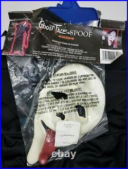 Vintage Scream Scary Movie Costume Ghost Face Spoof Mask Fun World 1993