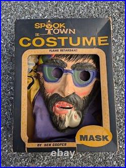 Vintage Spook Town Beatnick Boy Costume, Mask W Box RARE BEN COOPER. FLAWS