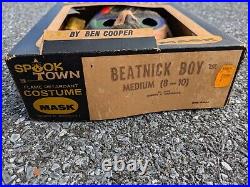 Vintage Spook Town Beatnick Boy Costume, Mask W Box RARE BEN COOPER. FLAWS