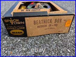 Vintage Spook Town Beatnick Boy Costume, Mask W Box RARE BEN COOPER. FLAWS
