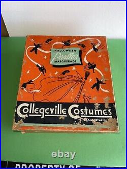 Vintage Very Early Collegeville Costumes Painted Fabric Horse WithBox Halloween