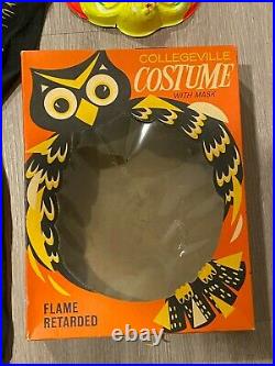 Vintage WITCH Costume Halloween Collegeville 1965 in Original Box Fabric Cape