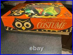 Vintage WITCH Costume Halloween Collegeville 1965 in Original Box Fabric Cape