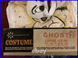 Vintage Woolworth's CREEPY Ghost Rare Costume, Ben Cooper. All Complete