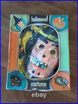 Vintage halloween Witch costume with glow mask Child Bland Charnas Co. Rare Vintage halloween Witch costume with glow mask Child Bland Charnas Co. Rare