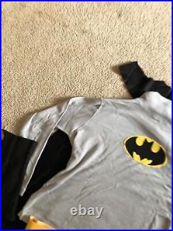 Vintage homemade batman halloween costume Cowl Belt Shirt Pants Boots