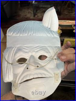 Vintage mid 1950s Complete Boxed Ben Cooper Indian Chief Costume Mask Box Rare