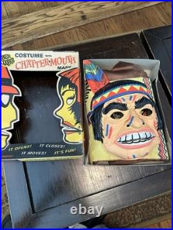 Vintage mid 1950s Complete Boxed Ben Cooper Indian Chief Costume Mask Box Rare