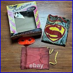 Vtg 1963 Ben Cooper Superman Costume w Mask in Original Box L 12-14 #248 USA