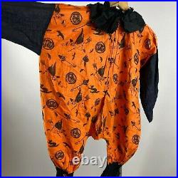 Vtg 20s-30s Childrens Halloween Romper Clown Witch Ruffles Medium