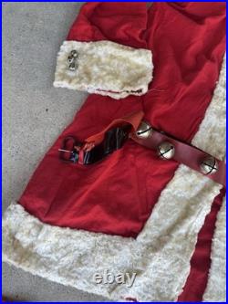 Vtg 5 Piece 1950's Handmade Santa Suit Costume Flannel One Size S/M/L Christmas