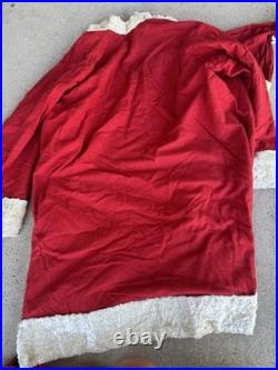 Vtg 5 Piece 1950's Handmade Santa Suit Costume Flannel One Size S/M/L Christmas