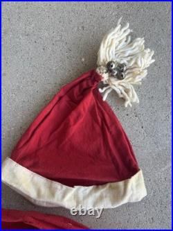Vtg 5 Piece 1950's Handmade Santa Suit Costume Flannel One Size S/M/L Christmas Vtg 5 Piece 1950's Handmade Santa Suit Costume Flannel One Size S/M/L Christmas