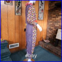 Vtg 60s Psychedelic Patchwork Hippie Clown Jumpsuit Halloween Costume XS/S/M P
