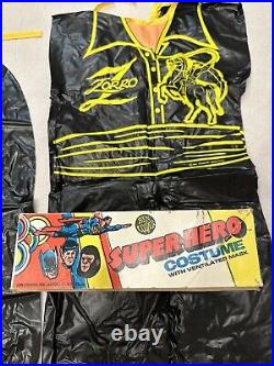 Vtg 80s Ben Cooper ZORRO Halloween Kids Costume Disney Movie Bandit Trick Treat