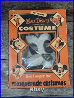 Vtg Authentic Walt Disney Halloween Ben Cooper Mickey Mouse Mask Costume & Box