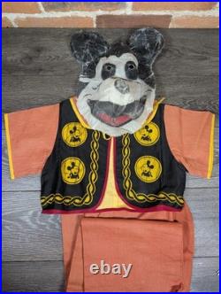 Vtg Authentic Walt Disney Halloween Ben Cooper Mickey Mouse Mask Costume & Box