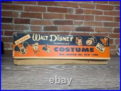 Vtg Authentic Walt Disney Halloween Ben Cooper Mickey Mouse Mask Costume & Box