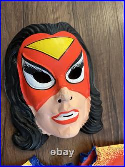 Vtg Ben Cooper 1976 Spider-Woman Halloween Mask & Costume Rare