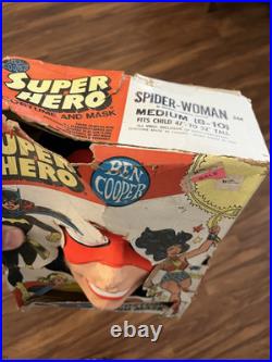 Vtg Ben Cooper 1976 Spider-Woman Halloween Mask & Costume Rare