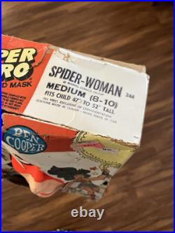 Vtg Ben Cooper 1976 Spider-Woman Halloween Mask & Costume Rare
