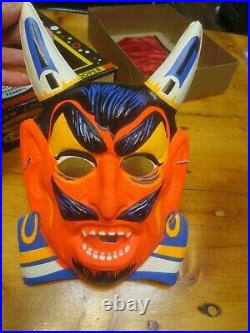 Vtg Ben Cooper DEVIL Halloween Complete Costume & Mask In Box Glitter Glo