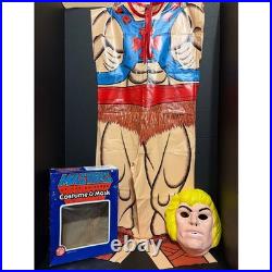Vtg Ben Cooper Masters of the Universe He-Man Costume Mask Sz M 8-10 with Box 80s