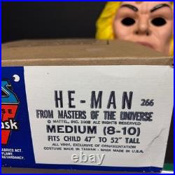 Vtg Ben Cooper Masters of the Universe He-Man Costume Mask Sz M 8-10 with Box 80s