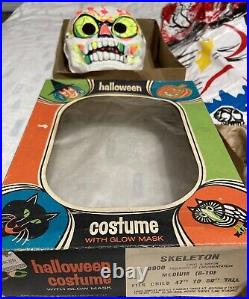 Vtg Charnas Child Skeleton Vintage 70s Child Halloween Glow Dark Near Mint & Box