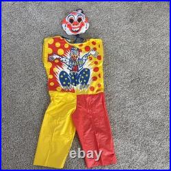 Vtg Collegeville Clown Halloween Mask & Costume Kids Tiny Tot 3-4 Yr 1984 USA