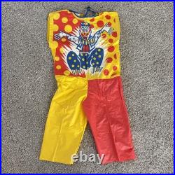 Vtg Collegeville Clown Halloween Mask & Costume Kids Tiny Tot 3-4 Yr 1984 USA
