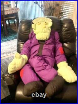 Vtg Frankenstein 5' Life Size Jumbo Halloween Plush Lillian Vernon Porch Sitter