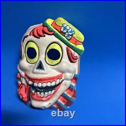 Vtg Halloween Costume Halco Classic Box Rare Plastic Mask Skeleton Smoking Set