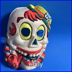Vtg Halloween Costume Halco Classic Box Rare Plastic Mask Skeleton Smoking Set