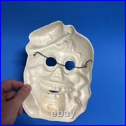Vtg Halloween Costume Halco Classic Box Rare Plastic Mask Skeleton Smoking Set