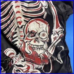 Vtg Halloween Costume Halco Classic Box Rare Plastic Mask Skeleton Smoking Set