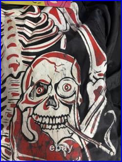 Vtg Halloween Costume Halco Classic Box Rare Plastic Mask Skeleton Smoking Set