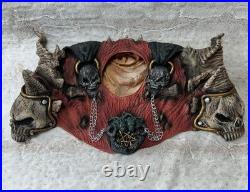 Vtg Latex Demon Shoulder Armor Collar of Doom Halloween Costume Skull Gothic