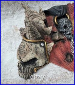 Vtg Latex Demon Shoulder Armor Collar of Doom Halloween Costume Skull Gothic