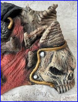 Vtg Latex Demon Shoulder Armor Collar of Doom Halloween Costume Skull Gothic