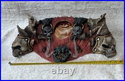Vtg Latex Demon Shoulder Armor Collar of Doom Halloween Costume Skull Gothic